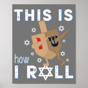 Affiche Dreidel Menorah Drôle cadeau Hanoukka Voici Commen