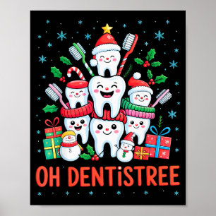 Affiche Drentiste de Noël drôle Xmas Dentaire Oh Dentistre