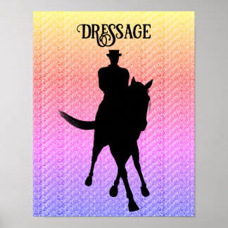 Affiche Dressage Cheval Et Rider Silhouette