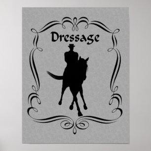 Affiche Dressage Cheval Et Rider Silhouette