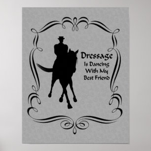 Affiche Dressage Horse Rider Silhouette Danser