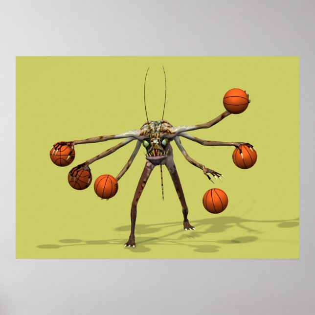 Affiche Dribbler de basket-ball (Devant)