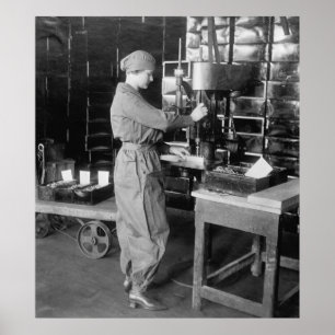 Affiche Drilling WW1 Cartouches de munitions : années 1910