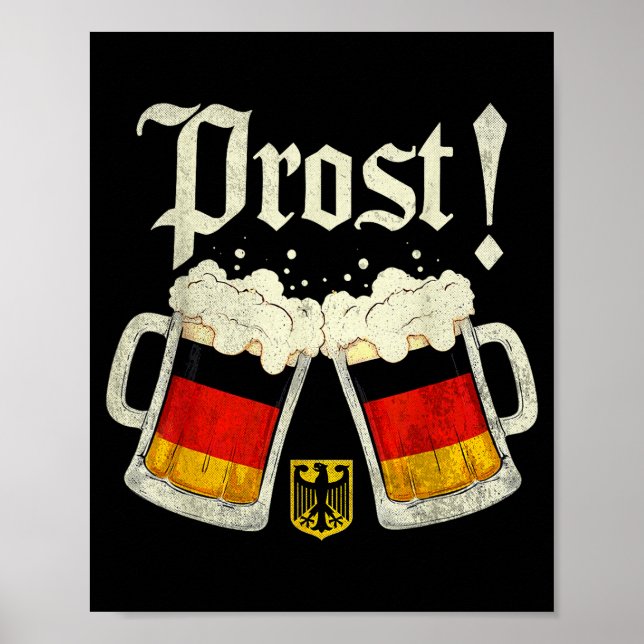 Affiche Drinking Vintage German Prost Men Women  (Devant)