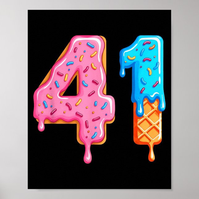 Affiche Drip 41 Meme Cool Baseball Style Number Forty One  (Devant)