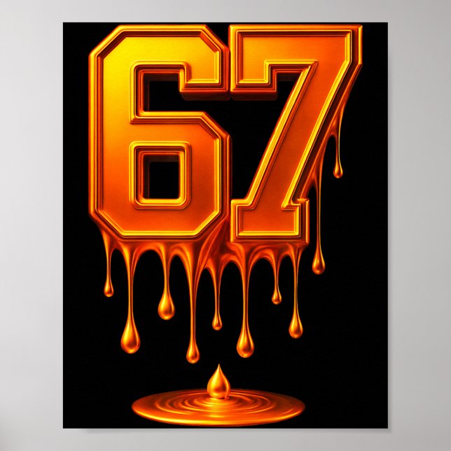 Affiche Dripng Gold 67 Mème Respectez Le Drip 67 Aur Or (Devant)