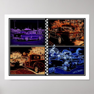 Affiche Drive-in avec les classiques