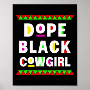 Affiche Drogue Black Cowgirl Horseback Africain Américain