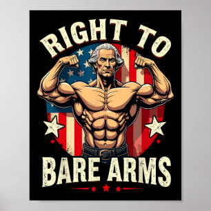 Affiche Droit À L'Arme Nue George Washington Bodybuilder G