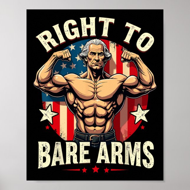Affiche Droit À L'Arme Nue George Washington Bodybuilder G (Devant)