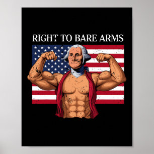 Affiche Droit À L'Arme Nue George Washington Bodybuilder G
