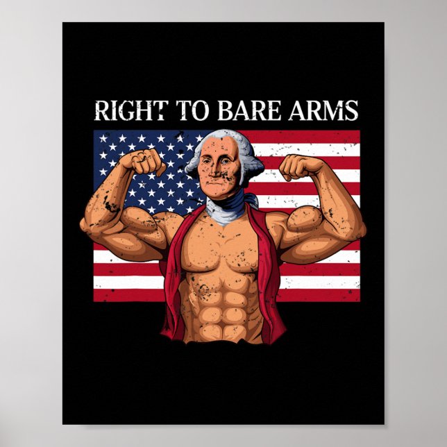Affiche Droit À L'Arme Nue George Washington Bodybuilder G (Devant)