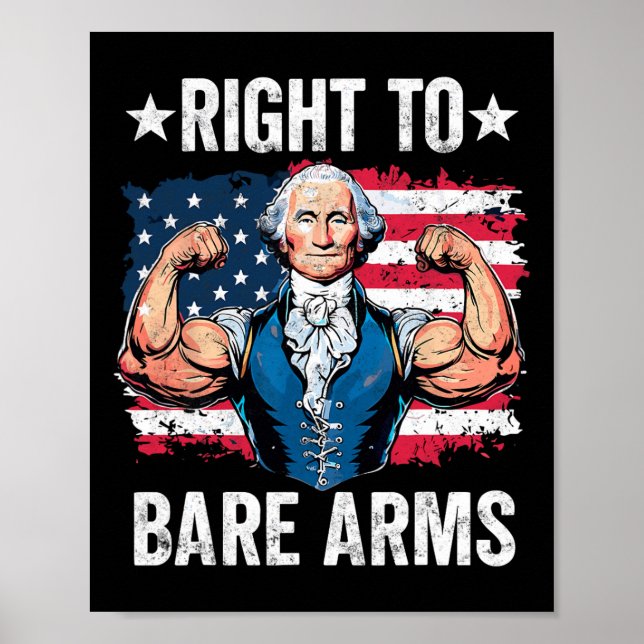Affiche Droit À L'Arme Nue George Washington Bodybuilder G (Devant)