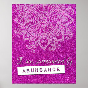 Affiche Droit d'attraction Argent Richesse Yoga Citation p