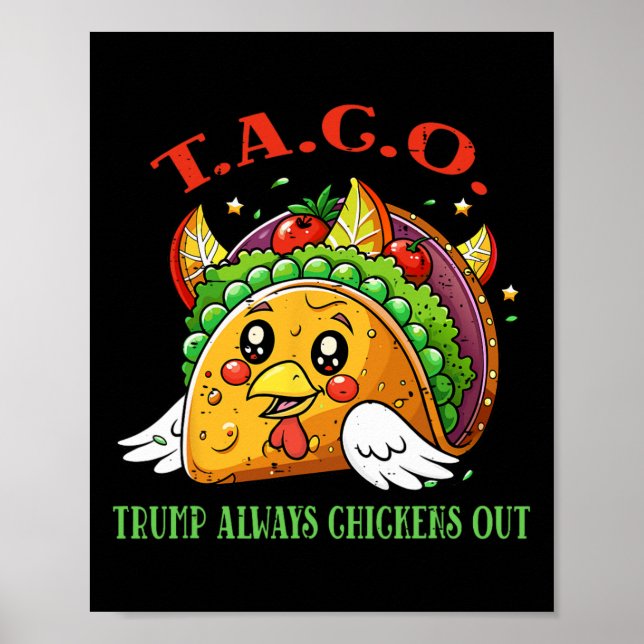 Affiche Droits de douane drôles Mème Sarcastique Taco Trum (Devant)