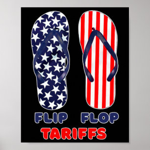 Affiche Droits de douane Flip Flop T-shirt drôle anti-trum