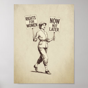 Affiche Droits des femmes, Suffragette féministe Vintage