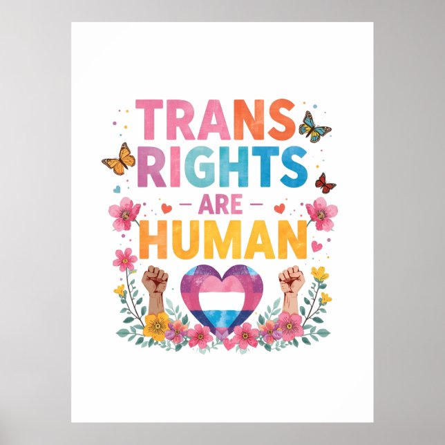 Affiche Droits des personnes trans sont des droits humains (Devant)