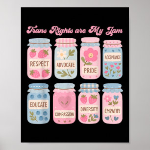 Affiche Droits des Trans sont ma tasse Subtil Fierté trans