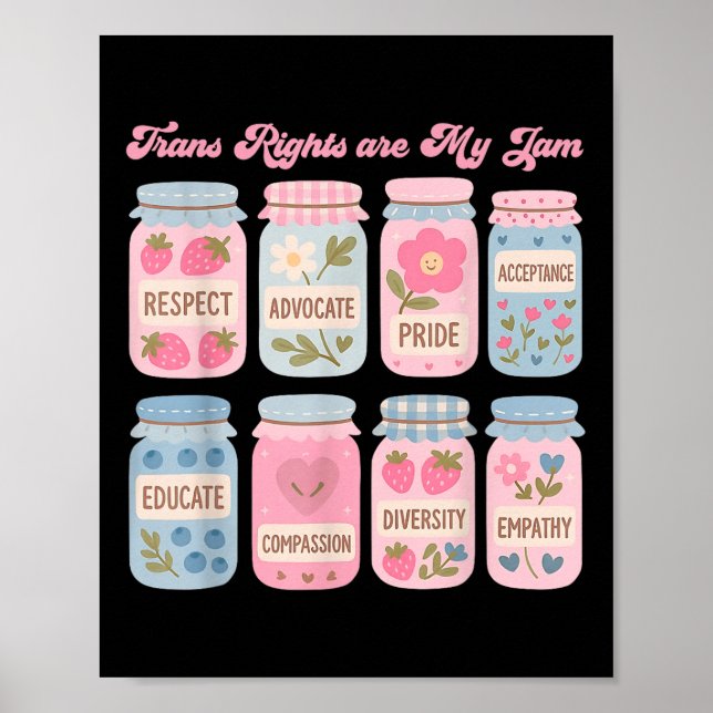 Affiche Droits des Trans sont ma tasse Subtil Fierté trans (Devant)