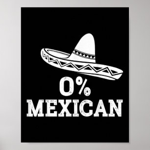 Affiche Drôle 0% Mexicain Avec Sombrero Pour Cinco De Mayo