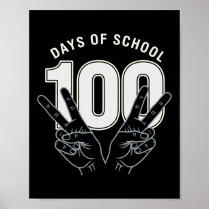 Affiche Drôle 100e jour d'école pour l'enseignant ou l'élè
