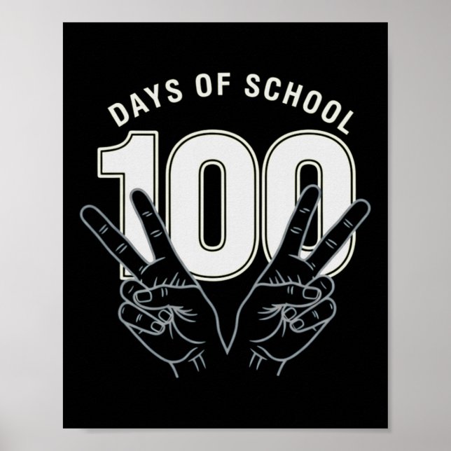 Affiche Drôle 100e jour d'école pour l'enseignant ou l'élè (Devant)