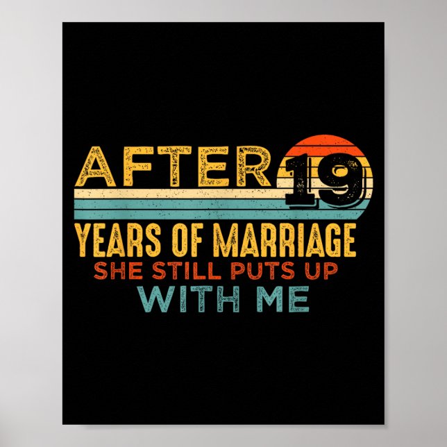 Affiche Drôle 19e anniversaire de mariage mari 19 (Devant)