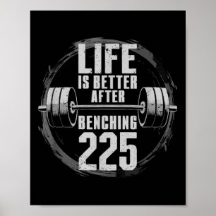 Affiche Drôle 225 livres banc de presse Gym - Mieux après