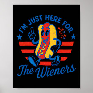 Affiche Drôle 4 juillet hot dog Usa Patriotique Indépendan