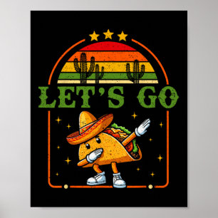 Affiche Drôle 4 juillet Patriotic Dabbing Taco Meme Let'
