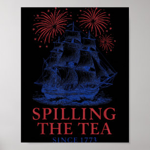 Affiche Drôle 4 juillet Slling Le Thé Depuis 1773 Quatrièm
