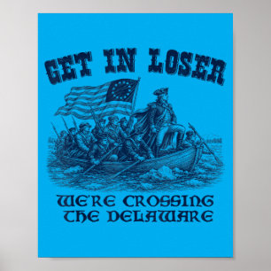 Affiche Drôle 4 juillet traversée du Delaware patriotique