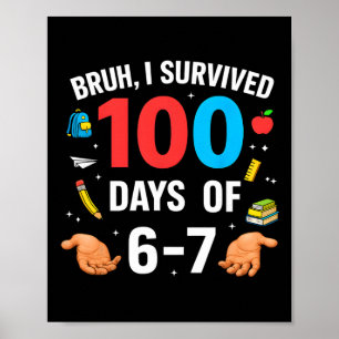 Affiche Drôle 67 100e jour d'école Enseignant 100 Jours 6