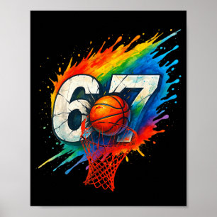 Affiche Drôle 67 Basketball Six Sept 6 7 Meme 67