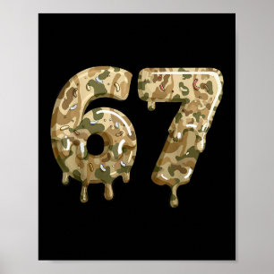 Affiche Drôle 67 Camo Drip Mème Six Sept Argot Alpha
