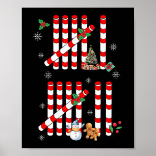 Affiche Drôle 67 Cane à sucre marques de pointage Noël Six