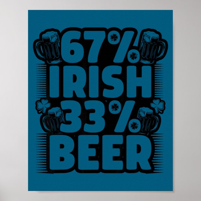 Affiche Drôle 67 Irlandais 33 Bière Six (Devant)