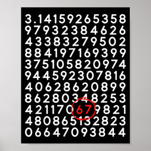 Affiche Drôle 67 jour 3.14 nombre six sept mème math
