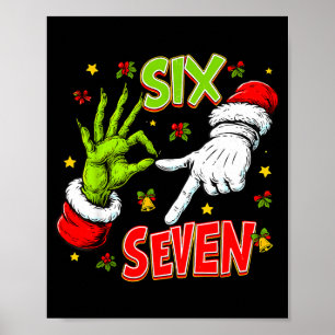 Affiche Drôle 67 Main de Père Noël Noël Six Sept Mème Ados