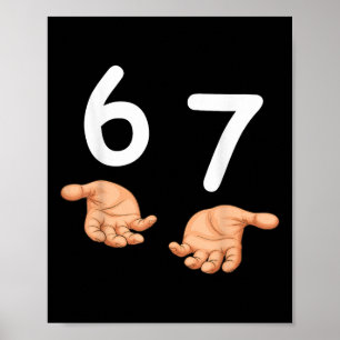 Affiche Drôle 67 Mains Six Sept Mème Numéro 6 Et 7 Gen A