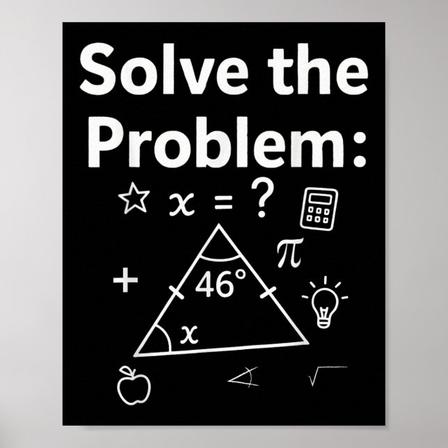 Affiche Drôle 67 Math Meme Résoudre Le Problème Enseignant (Devant)