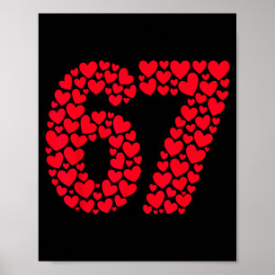 Affiche Drôle 67 Meme 6 7 Langage Gen Alpha pour la Saint-