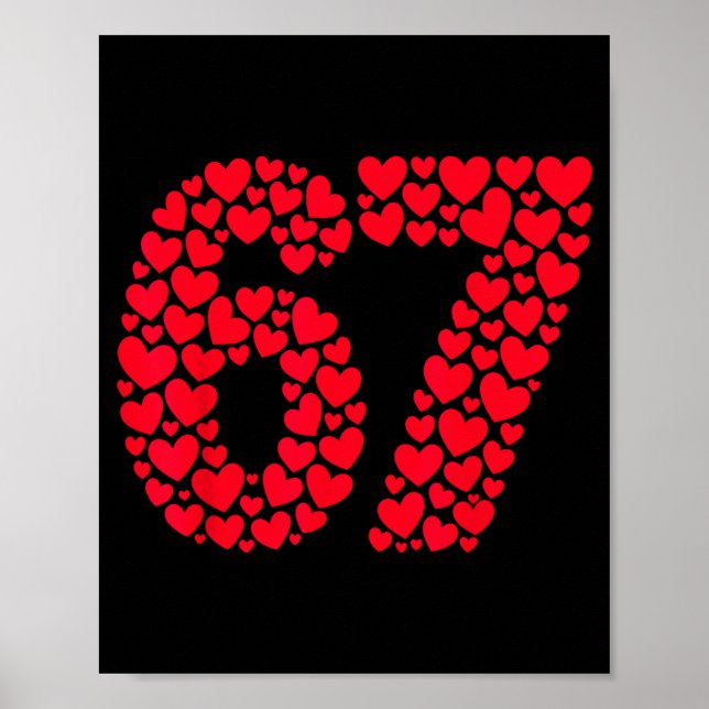 Affiche Drôle 67 Meme 6 7 Langage Gen Alpha pour la Saint- (Devant)