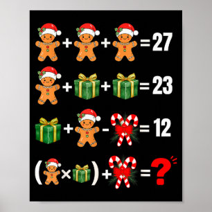 Affiche Drôle 67 Mème Bonbon Joyeux Santa Prof de Maths Ch