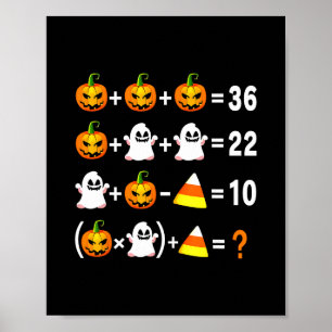 Affiche Drôle 67 Mème Citrouille Fantôme Prof de Maths Hal