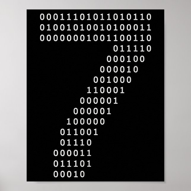 Affiche Drôle 67 Mème Code Binaire Tech Geek Numérique Six (Devant)