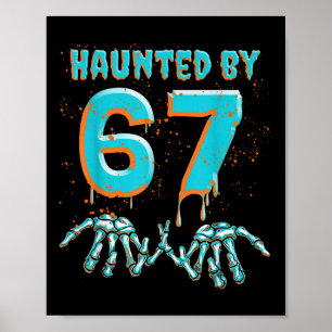 Affiche Drôle 67 Mème Halloween Main de squelette hantée 