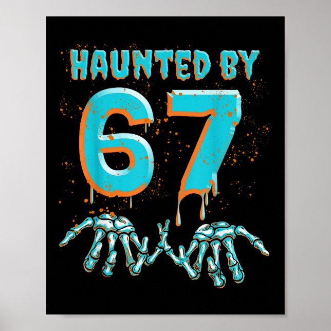 Affiche Drôle 67 Mème Halloween Main de squelette hantée  (Devant)
