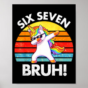 Affiche Drôle 67 Mème Licorne Dabbing Six Sept 6 7 Enfants